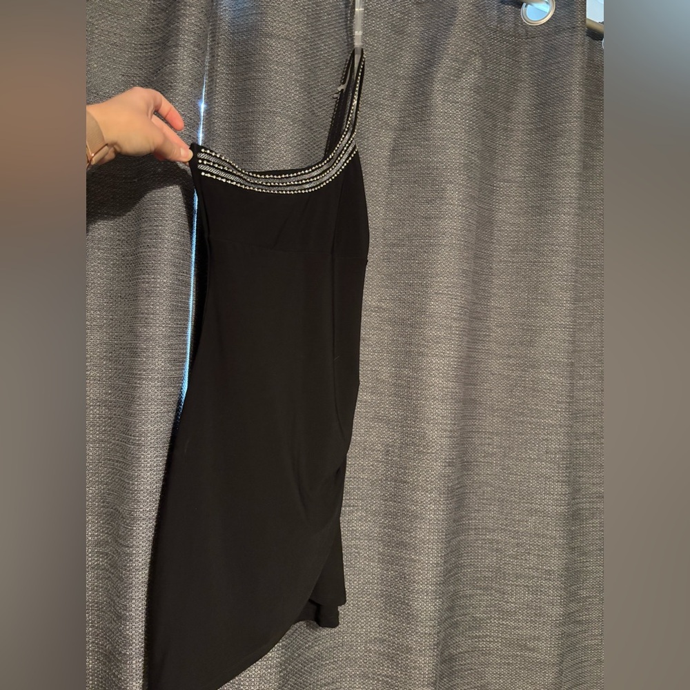 Elegant Black dress with jeweled Straps